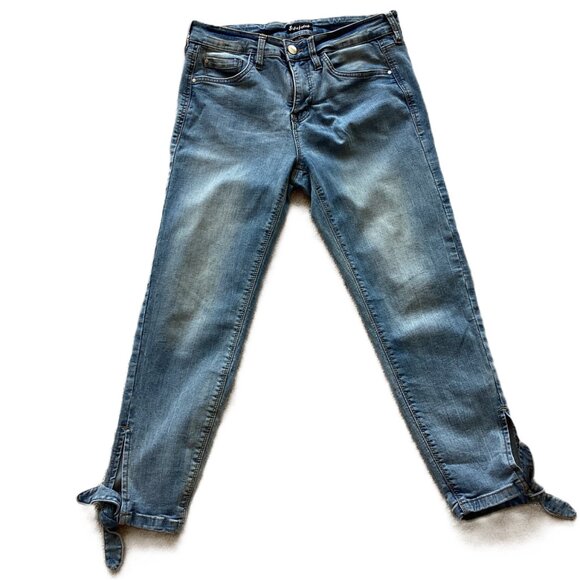 Suko Cropped Ankle Tie Skinny Jeans - Picture 1 of 6